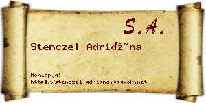 Stenczel Adriána névjegykártya